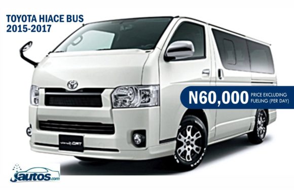 TOYOTA HIACE BUS 2015-2017- N60,000 (AMOUNT PER DAY WITHOUT FUELING
