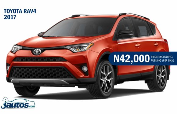 TOYOTA RAV4 2017- N50,000 (AMOUNT PER DAY WITHOUT FUELING)