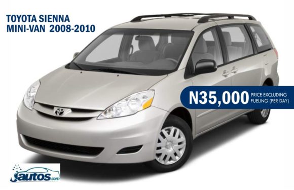 TOYOTA SIENNA MINI-VAN 2008-2010- N35,000 (AMOUNT PER DAY WITHOUT FUELING)