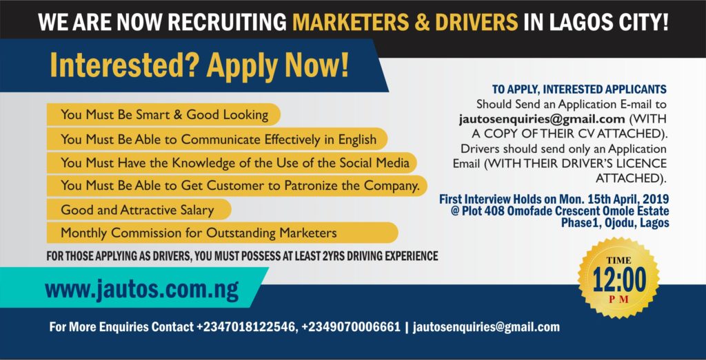 We Are Recruiting New Marketers & Drivers